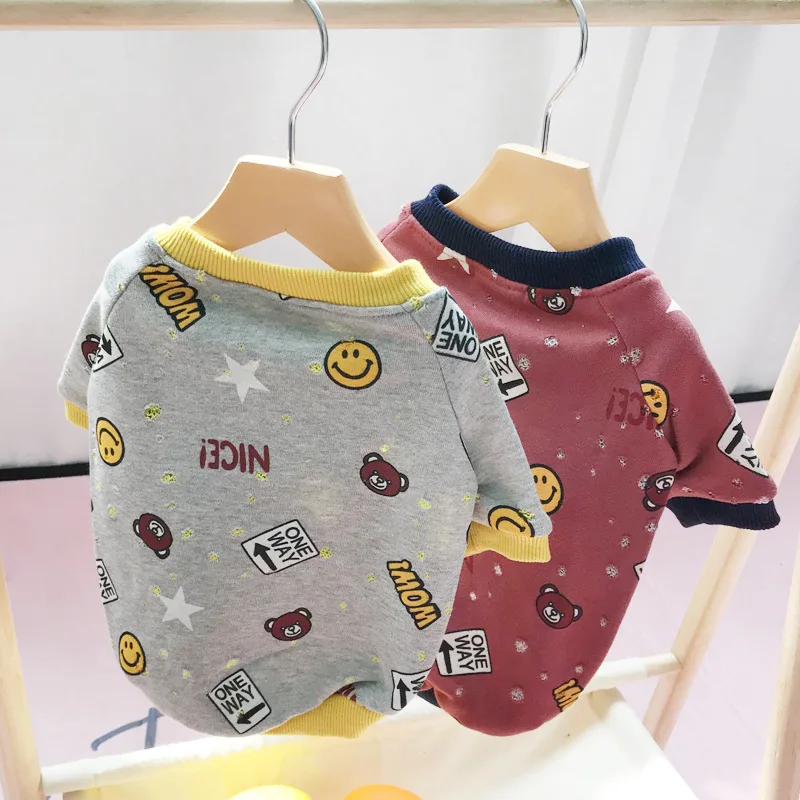 

Pet Dog Teddy Poodle Parent-child Outfit Puppet Cat Clothes Spring and Autumn Couple Outfit Puppy French Bulldog Hole Sweater