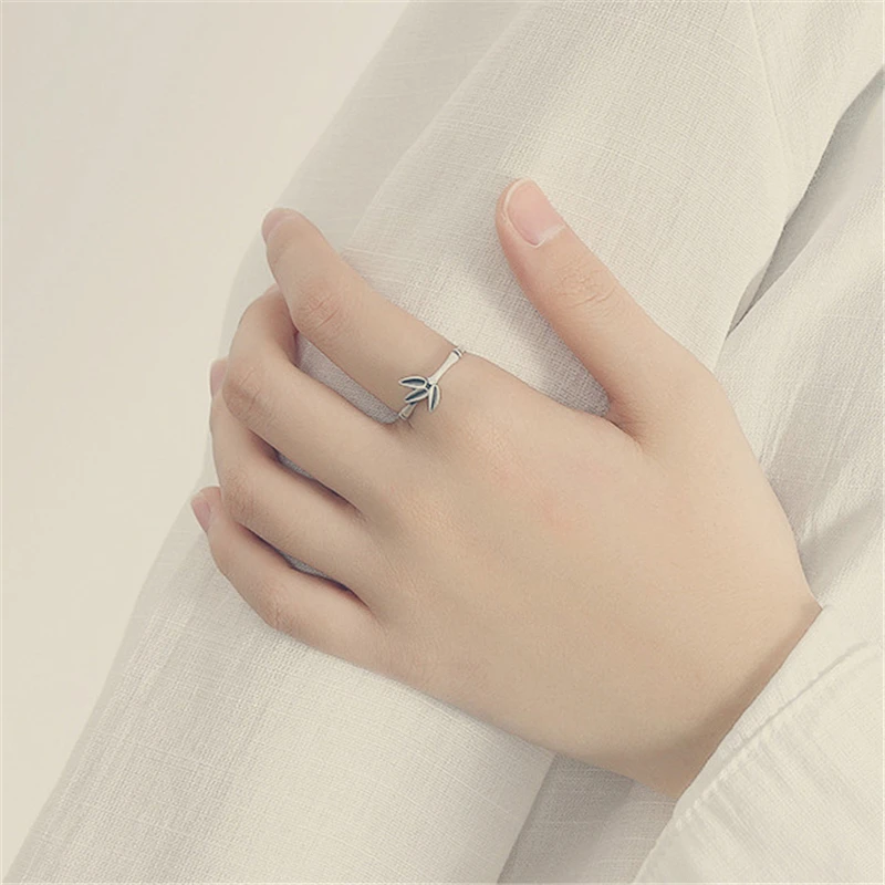 GAGAFEEL, S925 Серебряное Винтажное кольцо, бамбуковые листья, Открытое кольцо, бамбуковое соединение, сменные кольца, тайские серебряные ювелирные изделия для женщин