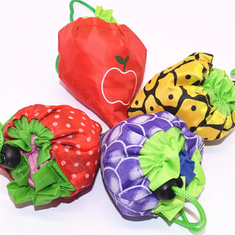 1 шт. Экологичная складная сумка для покупок с рисунком фруктов и цветов, многоразовая Полиэфирная Сумка через плечо, женские портативные сумки для продуктов
