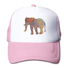 Интересные сетчатые бейсбольные кепки унисекс С Рисунком Слона, регулируемые кепки В Стиле Дальнобойщика розового цвета