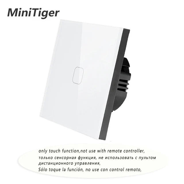 Minitiger wifi умный сенсорный выключатель приложение беспроводной дистанционный светильник настенный выключатель Хрустальная стеклянная панель работает с Alexa/Google Home - Цвет: Touch White 1 gang