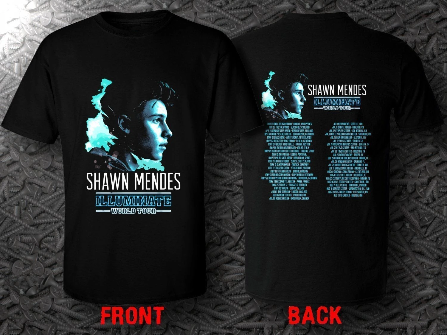 Новая мужская футболка с des-Illuminate-World-Tour-2017-Unisex Shawn хлопковая Футболка рукавами для