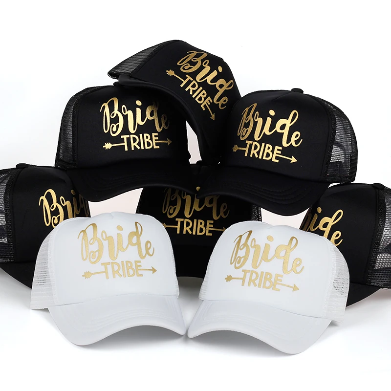 Модная надпись «Bride Tribe» печать сетчатая Кепка модный уличный зонтик от солнца дышащая шляпа Регулируемый в стиле хип-хоп бейсболки, мужские, женские шапки, головной убор