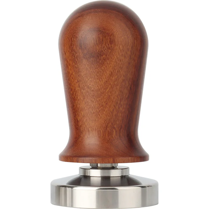 51/53/58mm Calibrated Espresso Tamper Calibrated Coffee Tamper With Spring Loaded Wooden Handle Stainless Steel Flat Base Espresso Tamper Coffee Tools Coffee Powder Press