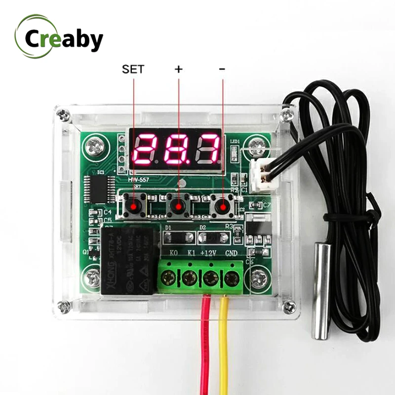 W1209 12V Digital Thermostat Temperature Controller Thermometer Thermo Control Module With NTC Sensor LED Switch | Инструменты
