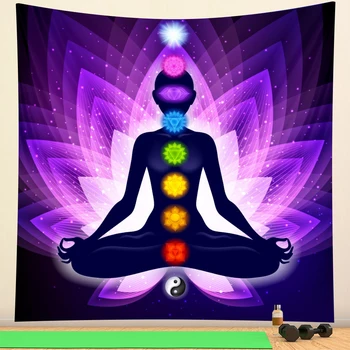 Indian Buddha chakra home art decorative tapestry Hippie yoga mat Bohemia decorative bedroom sheet Mandala sofa blanket 1