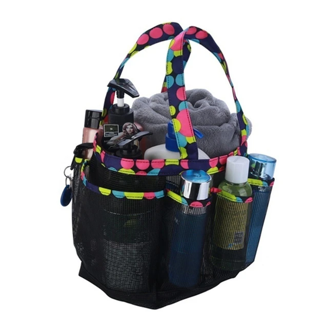 Fürdőszürke Szervezőzsák Tárolózsebek Hordozható Háló Zuhany Caddy Gyors Száraz Tote Új 7 Dupla Fogantyú - Image 5