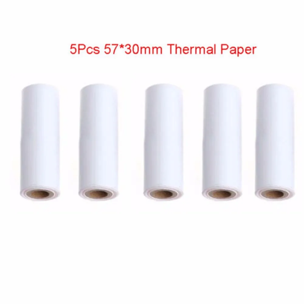 Rollo de papel térmico de recibos de 5 uds 57x30mm para impresora térmica móvil POS 58mm lote