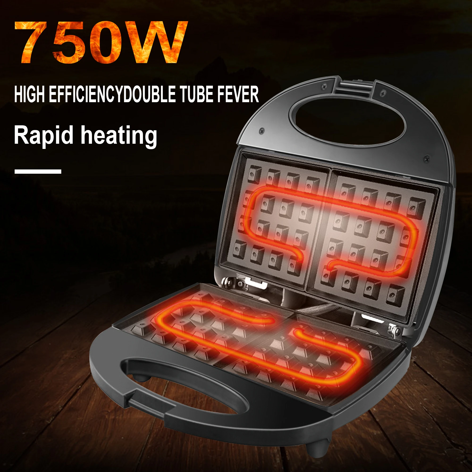 US $60.88 750W Electric Waffles Maker Iron Sandwich Maker Machine Bubble Egg Cake Oven Walnut Cake Maker Breakfast Waffle Machine Sonifer