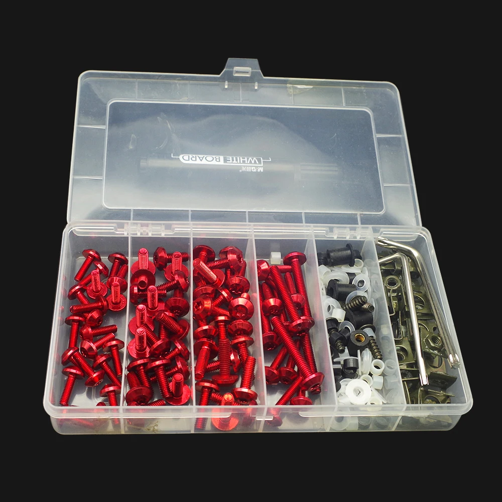 

Universal Motorcycle Full Fairing Screws Kit Body moto cover Bolts Nuts FOR honda cbr 1100 xx gold wing 1800 ducati 899 panigale