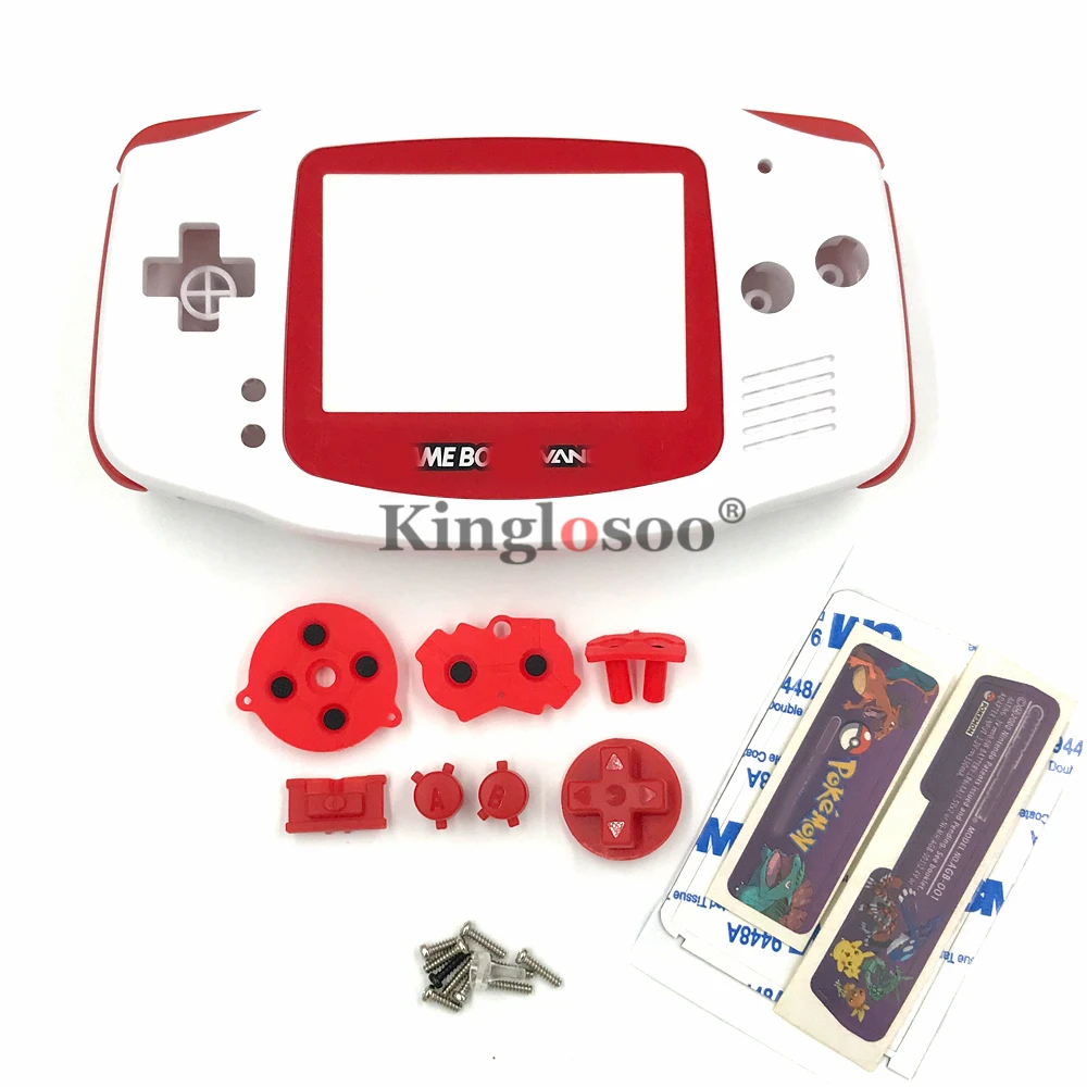 Красно-белый чехол с полным покрытием IPS корпус для Game Boy Advance Игровая приставка GBA