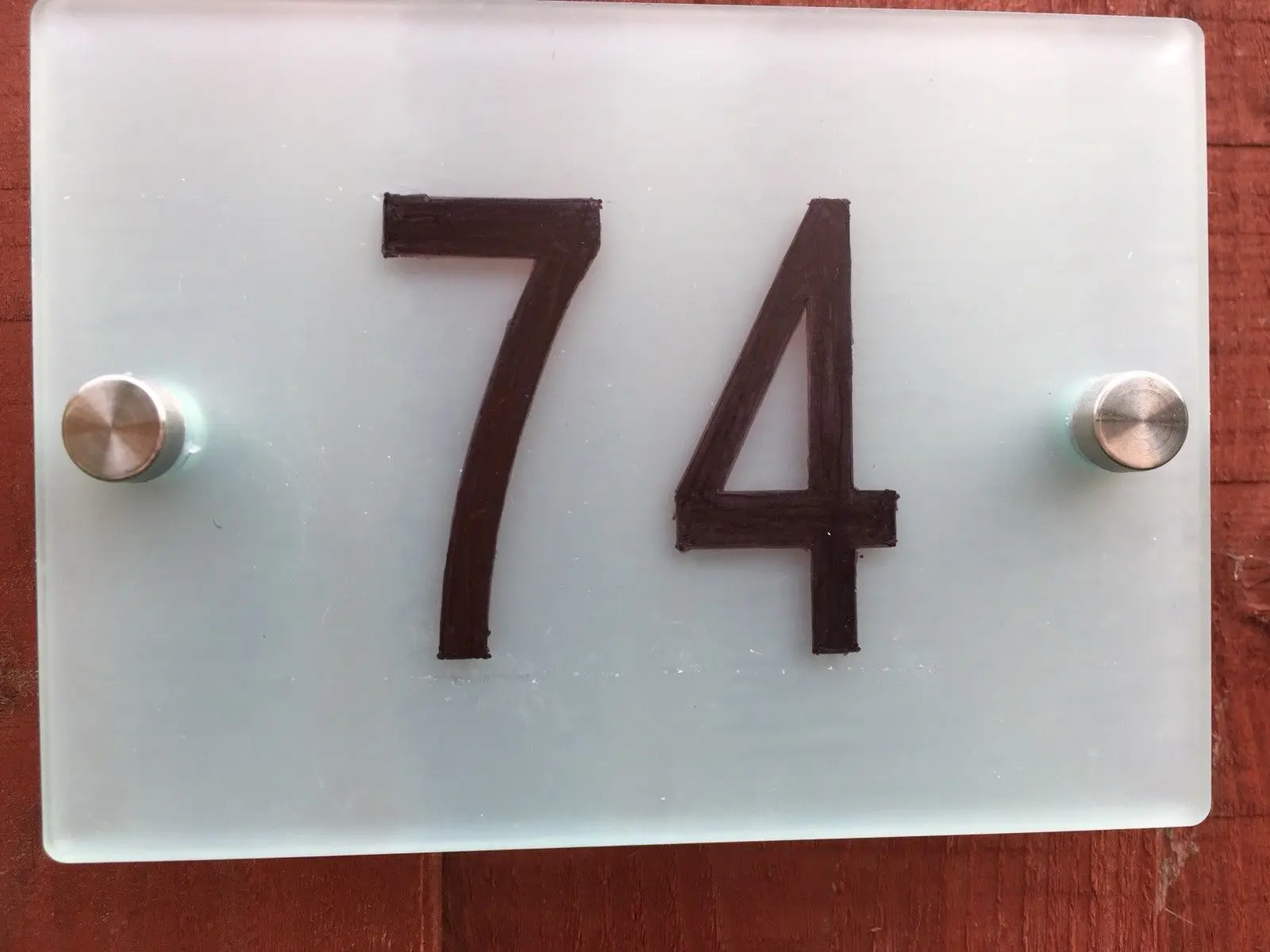 

CIVIC Number Sign / Satin Acrylic /House number/Apartment number A4 modern and contemporary plate