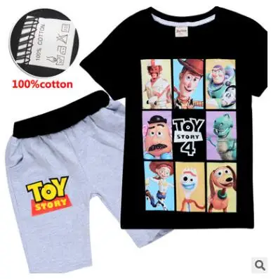 Одежда для маленьких мальчиков футболка с принтом «Toy story 4 Buzz and Woody» Детская Футболка топы для девочек+ джинсы наборы свитшотов, Рождественский наряд