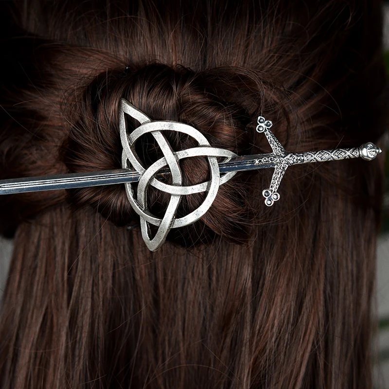 Witch Pagan Dragon Crescent Moon Hair Barrette Hairstick Hair Jewelry