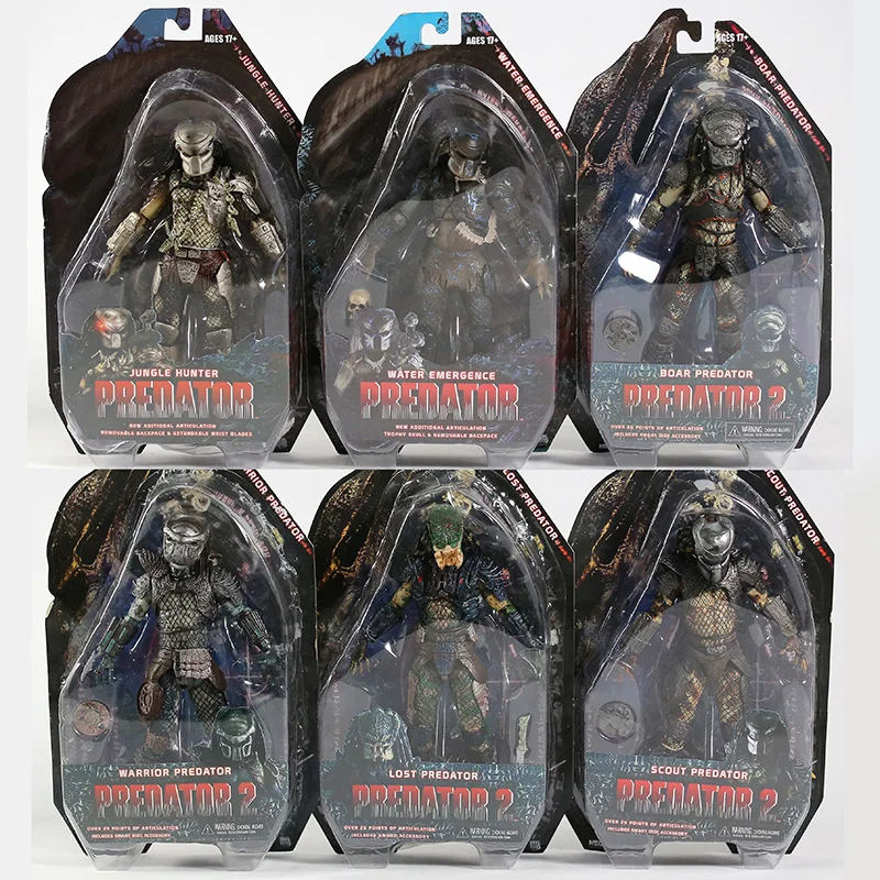 NECA AVP Alien vs Predator City Hunter Warrior Shaman Stalker экшн-фигурка в масках хищник коллекционная