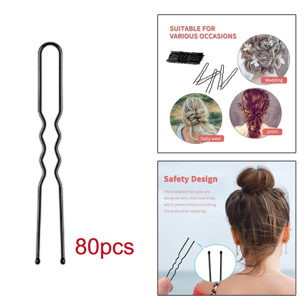 80Pcs,Professional Golden Hair Pins U Shape Hair Pins for Women Girls and Hairdressing Salon Doubtless Bay (2.4 Inches)