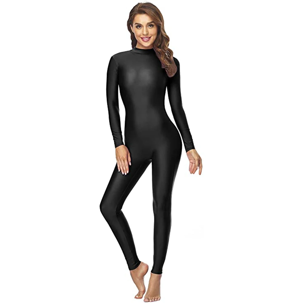 SPEERISE-mono negro de manga larga para Ballet para mono de LICRA con cuello alto, disfraces Zentai adultos -