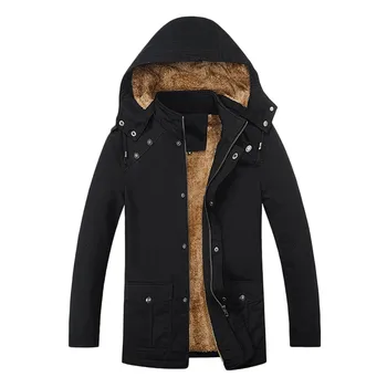 

JAYCOSIN Men's autumn and winter casual hooded solid color jacket men's long-sleeved plus velvet comfort hooded jacket