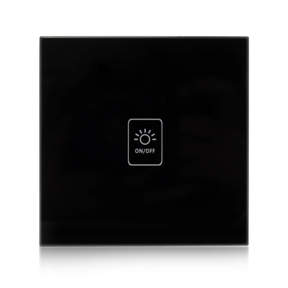 Black 1 Gang Wi-Fi сенсорный выключатель дистанционный переключатель освещения Панель 1/2/3 настенный прерыватель Беспроводной переключатель приложение Управление работать с Alexa Google Home - Цвет: Black 1 Gang