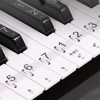 

Useful Keyboard Sticker Transparent Piano Keyboard Sticker 54/61 Key Electronic Keyboard 88 Key Sticker for White Keys
