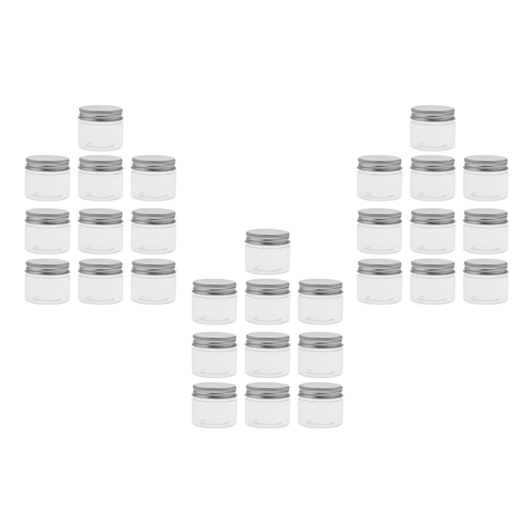 30 Packs Empty Cosmetic Containers, Round Sample Pots Jars for Makeup Eye Shadow, Nails, Powder, Jewelry, Cream