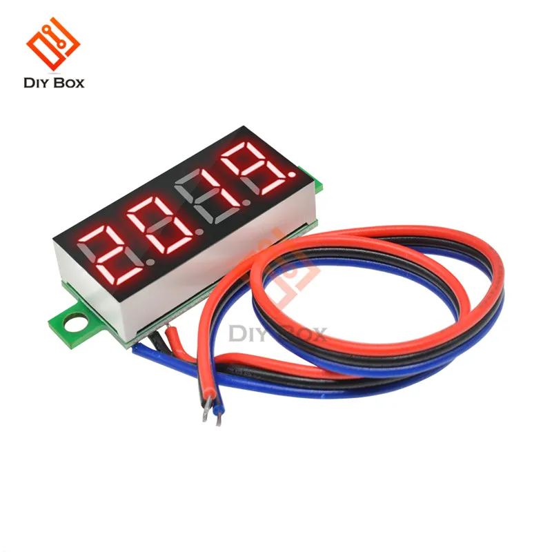 Мини 0,36 дюймов DC 0 V-100 V 4 биты Мини цифровой вольтметр светодиодный Панель Электрический Напряжение тестер три провода Напряжение метр Панель тестер