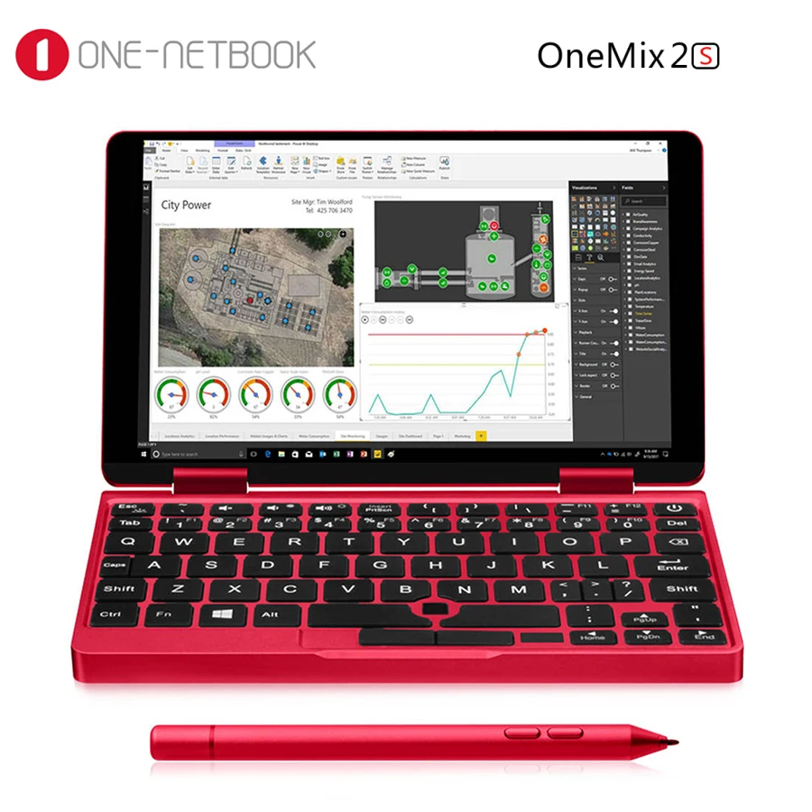 Один нетбук Mix 2S красный Карманный ПК Intel Core M3-8100Y 8 ГБ ОЗУ 512 ГБ SSD FHD экран Распознавание отпечатков пальцев Лицензия Windows 10