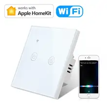 Apple homekit/tuya wifi/comum 3 tipos interruptor do sensor de toque 220v uso interruptor de luz de parede da ue siri/alexa casa inteligente