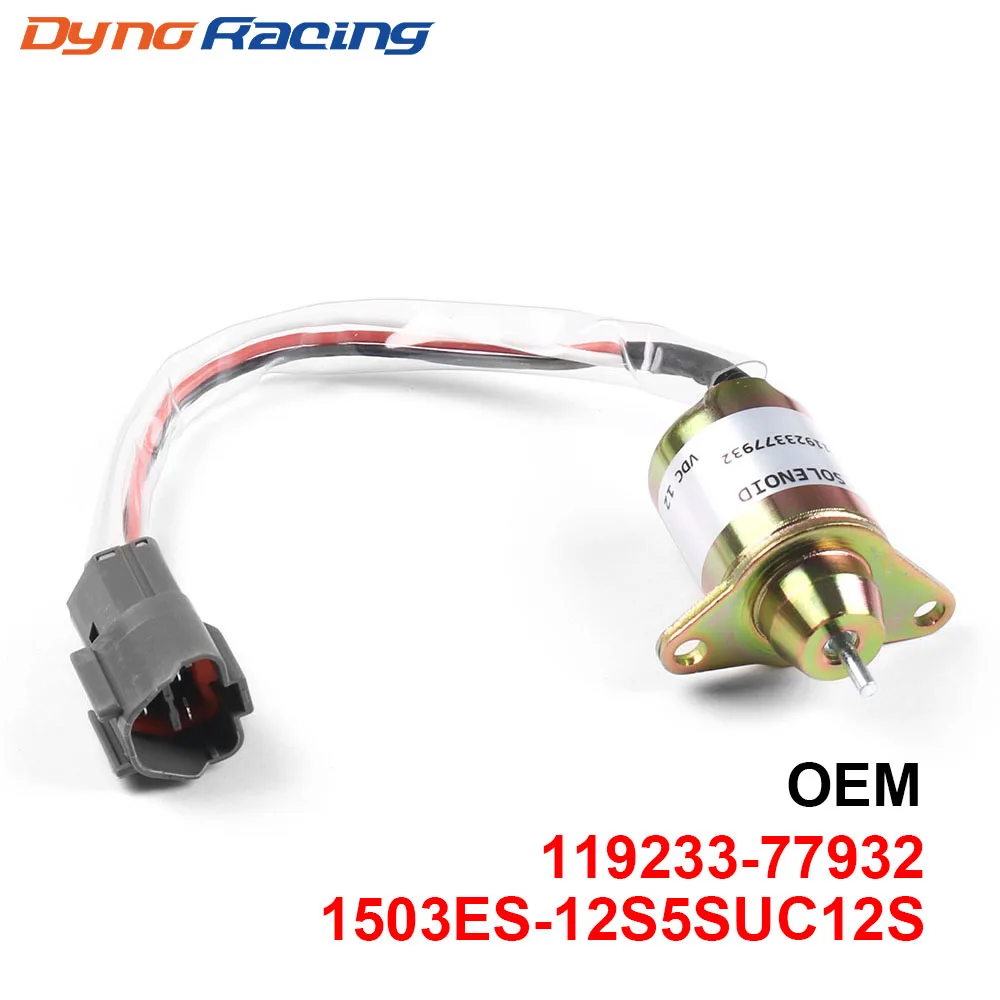 12V Fuel Shutdown Shut Off Solenold 119233-77932 for YANMA R55-5 R60-5 Excavator |