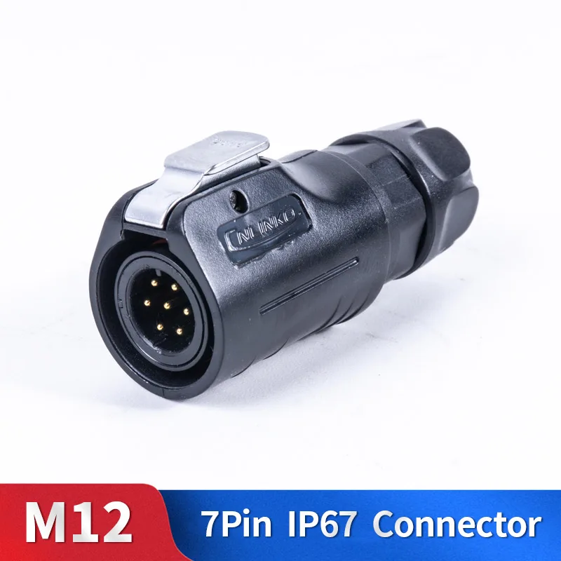 

M12 7 Pin Waterproof Connector Kit Plastic Shell Male and Female Industrial Outdoor Lighting Cable Plug and Socket