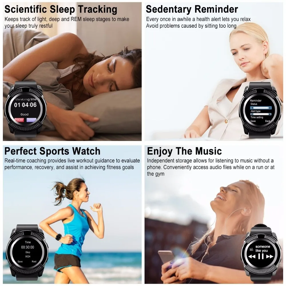 Умные часы V8 мужские спортивные Bluetooth женские наручные часы Rel Gio Смарт-часы с камерой слот для sim-карты Android телефон Pk Dz09 Y1 A1