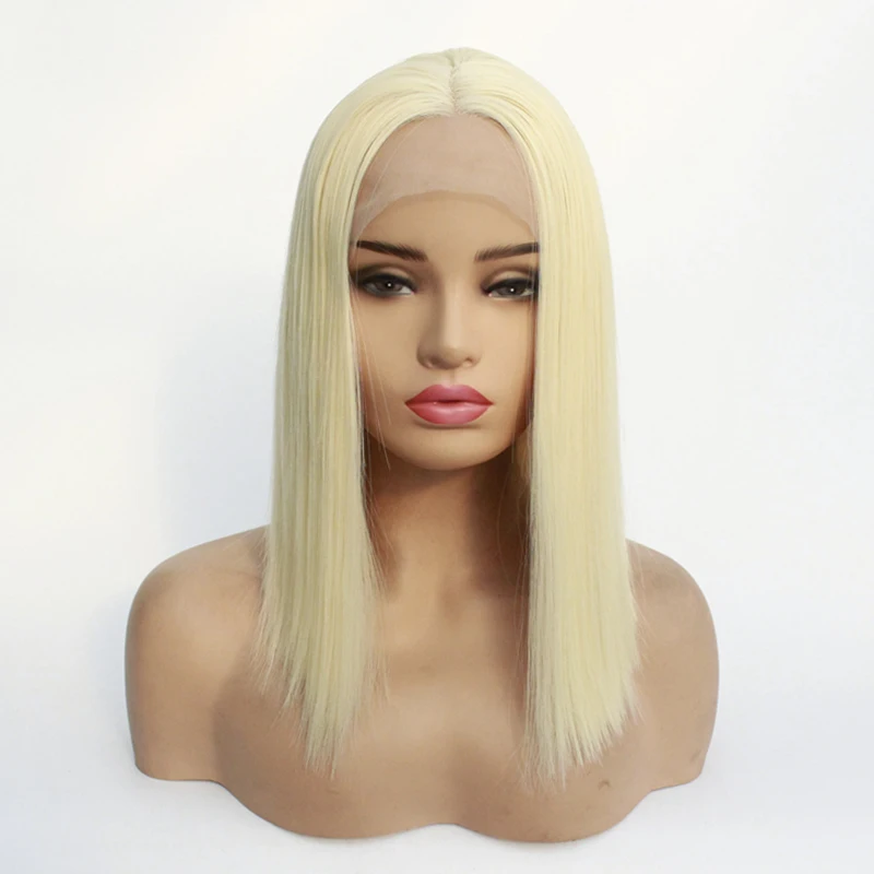 Short Bob Synthetic Wigs Light Blonde Grey Glueless Heat Resistant 613 Short Bob Lace Front Wigs Synthetic Hair For White Women Short Bob Synthetic Wigs Light Blonde Grey Glueless Heat Resistant 613 Short Bob Lace Front Wigs Synthetic Hair For White Women