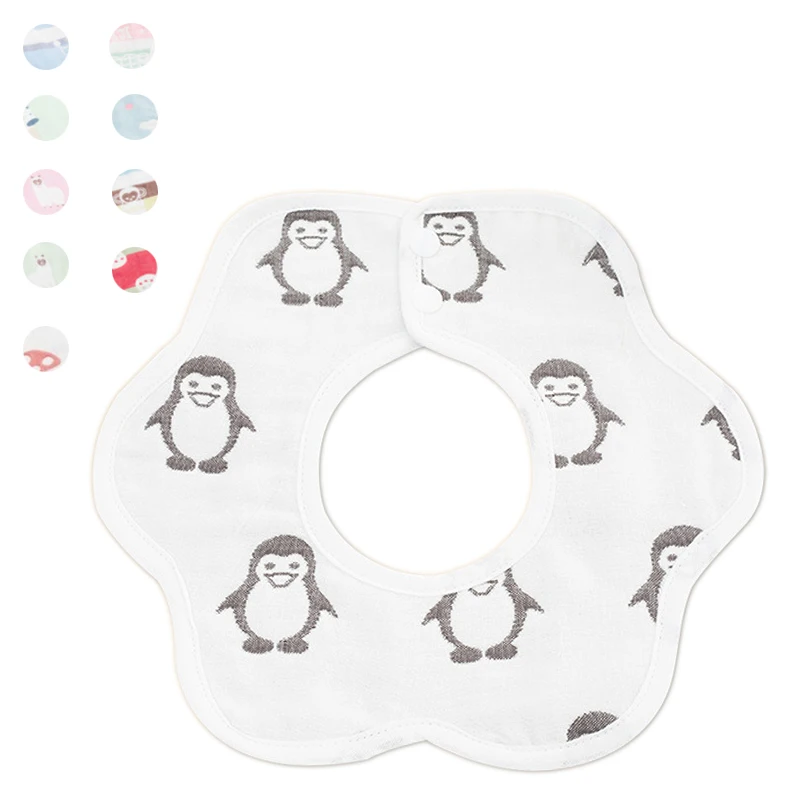 Baby Bibs Cotton Cartoon Animals Cute Double Snap Flower Bandana Bibs Soft Burp Cloth Drooling Saliva Towel Baby Stuff Accessory