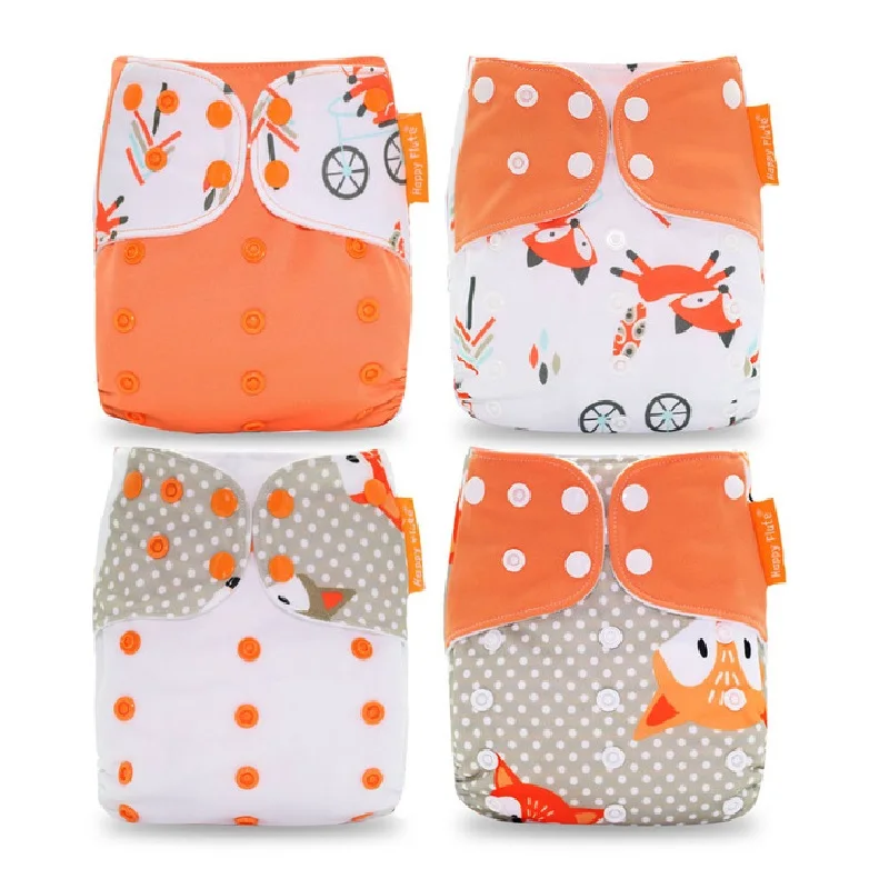 Happyflute New Cloth Diaper Set With Insert Waterproof Pocket Diaper Wet Bag Nappy Liner Baby Stuff
