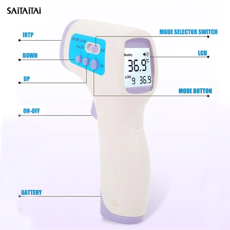 

STT Forehead Thermometer Non Contact Infrared Thermometer Body Temperature Fever Digital Measure Tool for Baby Adult