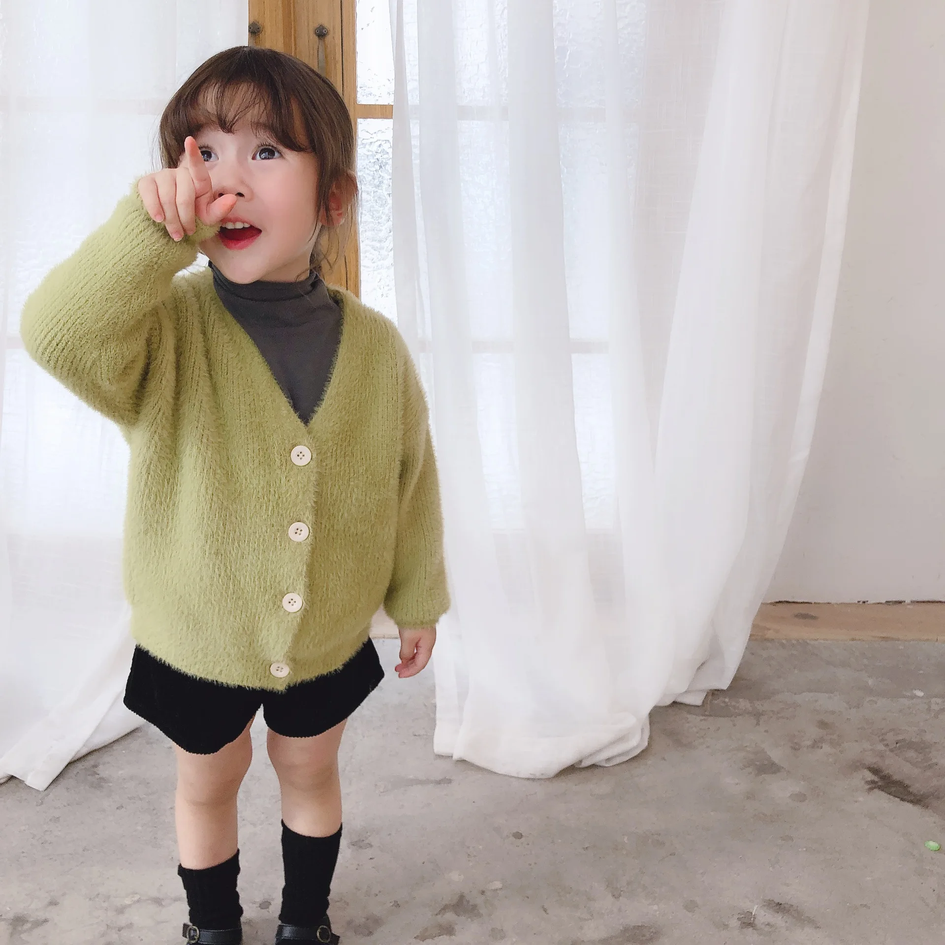 Теплый кардиган-пальто для детей 1-6 лет, пальто, вязаные свитера для маленьких девочек, куртки, детская верхняя одежда