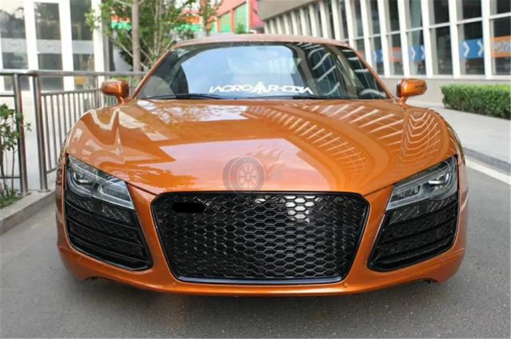 Решетка в виде сот для Audi R8 RS style 2008- обновленная Шестигранная сетка переднего бампера ABS гоночные решетки с держателем европейских пластин