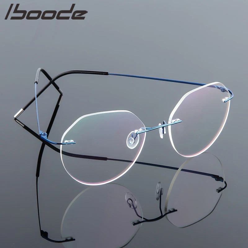 Iboode Ultralight Eyeglasses Frames Memory Titanium Rimless Reading Glasses Men & Women Presbyopic Eyeglasses Brand Design eyeglasses frames eyeglass frames square eyeglasses optical glasses