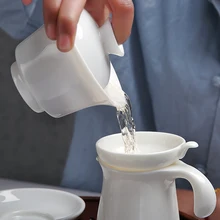 [GRANDNESS] китайская церемония Gaiwan чайная Супница керамическая белая Нефритовая фарфоровая чайная чашка 120 мл