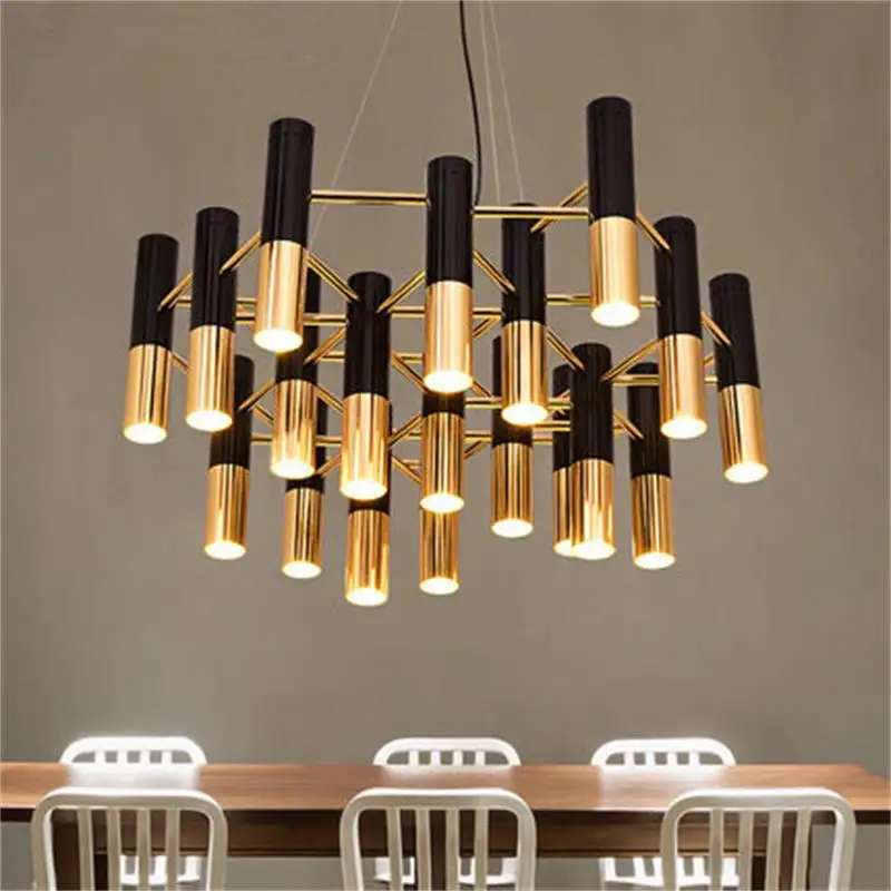 

New metal aluminum tube led pendant lamp modern chandelier fashion home design Dining bedroom living room cafes clubs chandelier