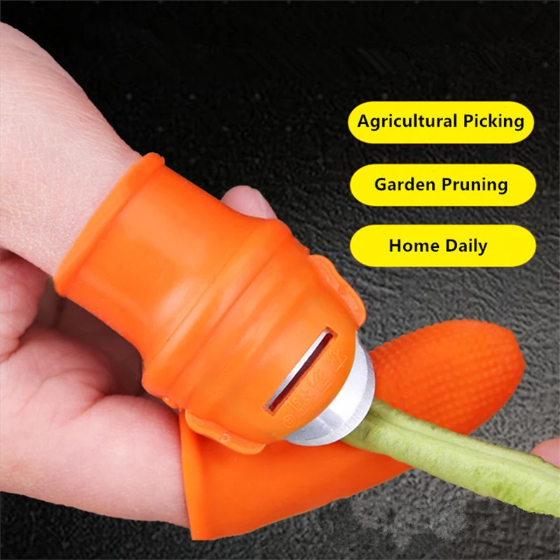 Finger Protector Silicone Thumb Knife Vegetable Harvesting Garden Gloves