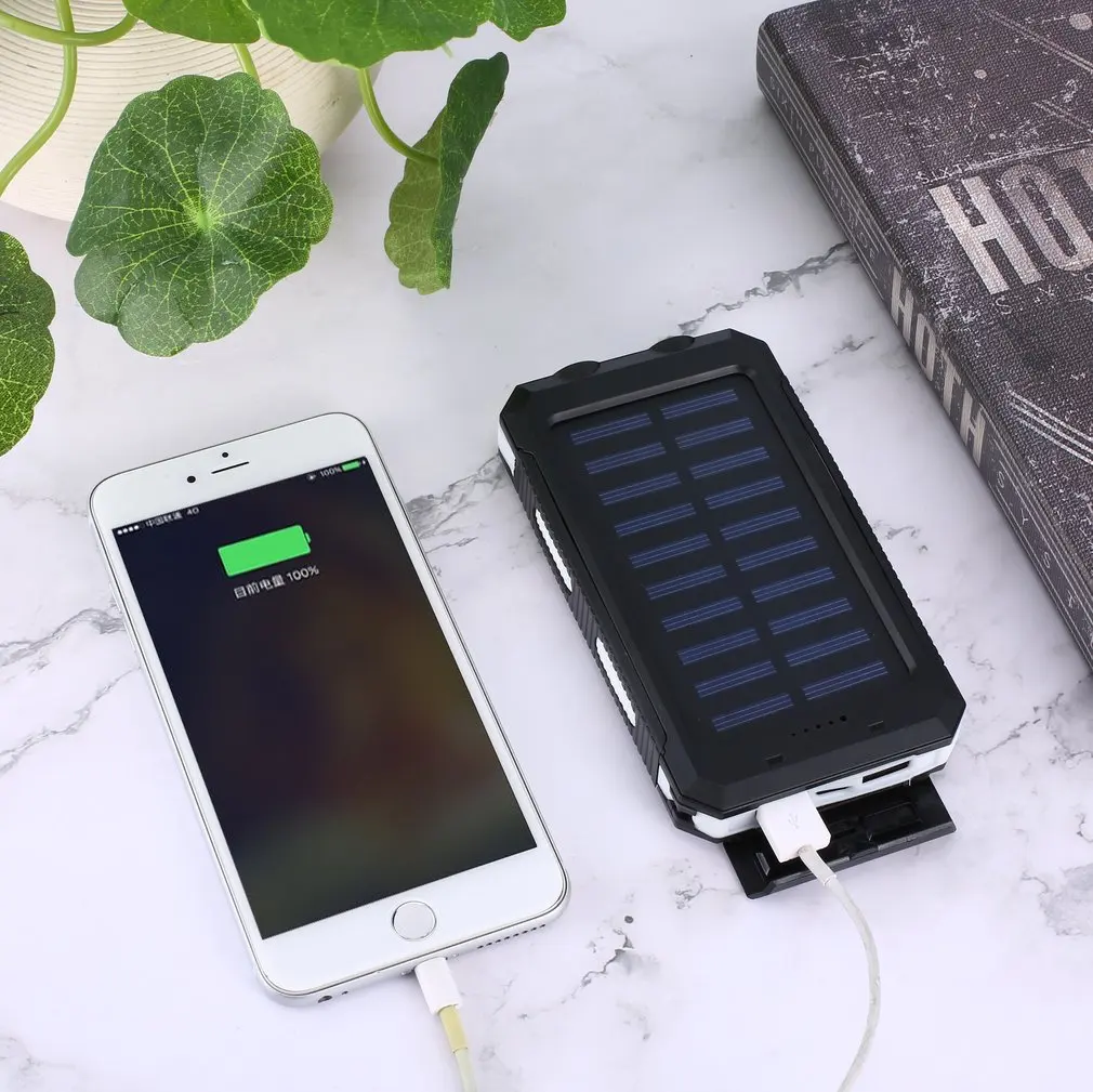 Самодельный чехол на солнечной батарее, 2 usb порта, Внешнее зарядное устройство, чехол на внешнюю батарею, для экстренной ситуации, для кемпинга, путешествий, с компасом, Dropship
