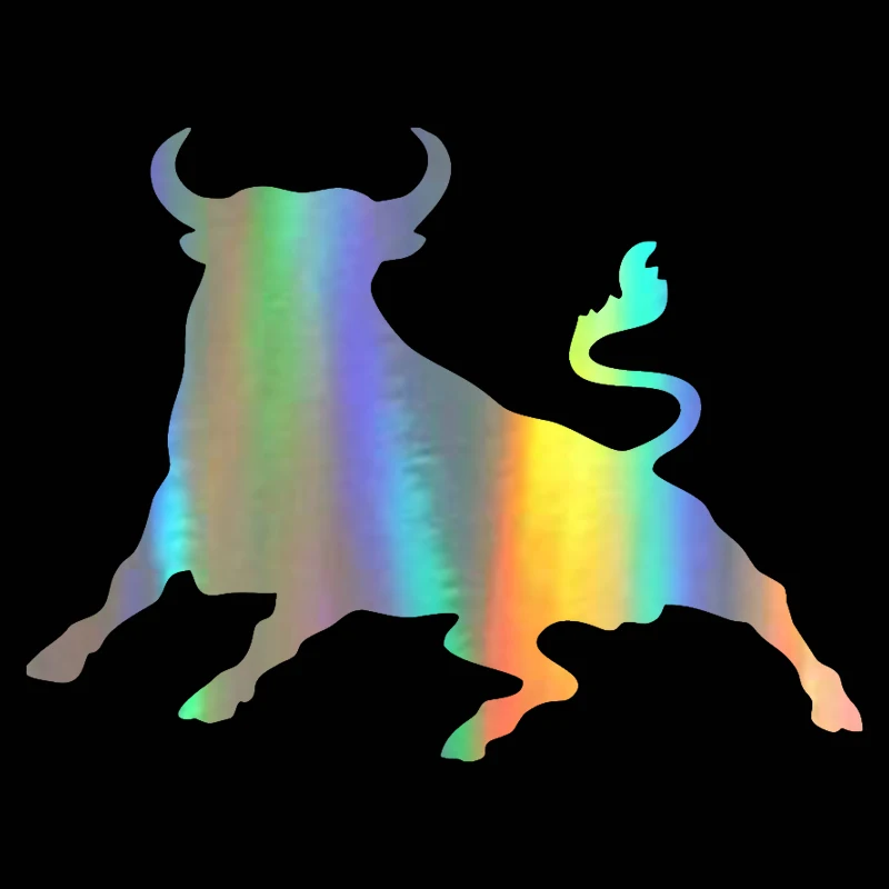 1410.6CM Car Sticker Vinyl Spanish Bull Fashion Cool Vinyl Car Sticker On Car Styling Waterproof Decals 3D BlackSilverLaser (4)