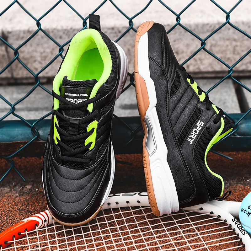 New Arrival Badminton Shoes for Men Anti-Slippery Mens Gym Shoes Black Red Badminton Sneakers Men Cow Muscle Sports Trainers Man