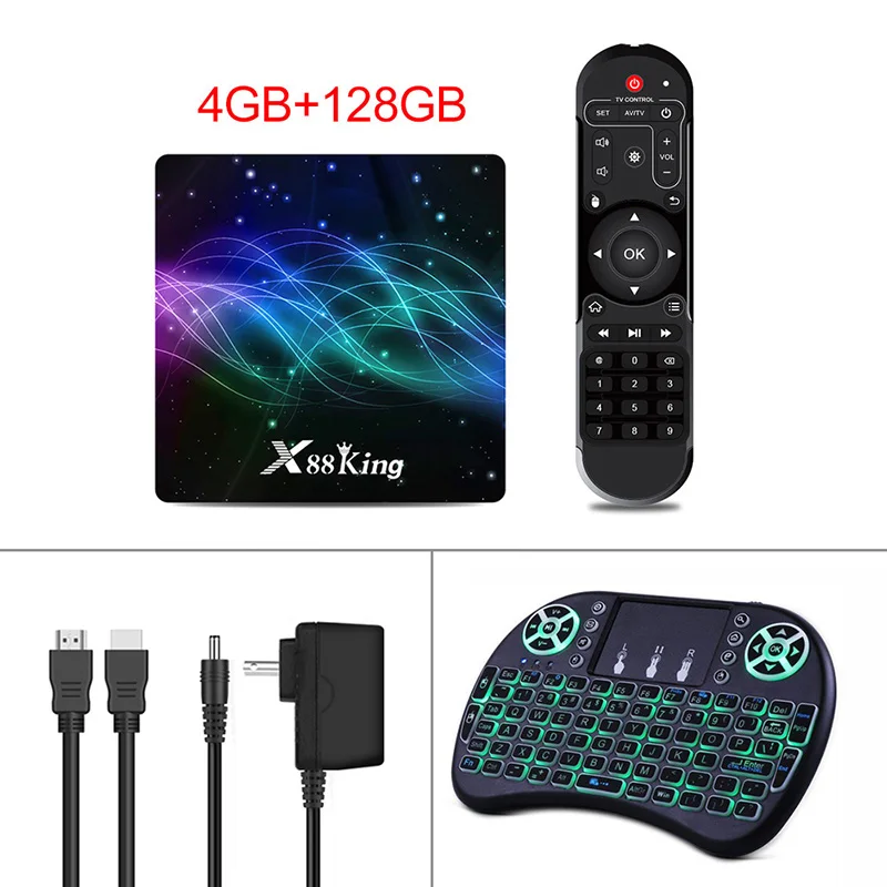 Smart tv Box S922X шестиядерный Mali-G52 MP6 GPU DDR4 128G Android 9,0 9 Bluetooth 5,0 2,4G 5G AP6256 телеприставка - Цвет: with keyboard