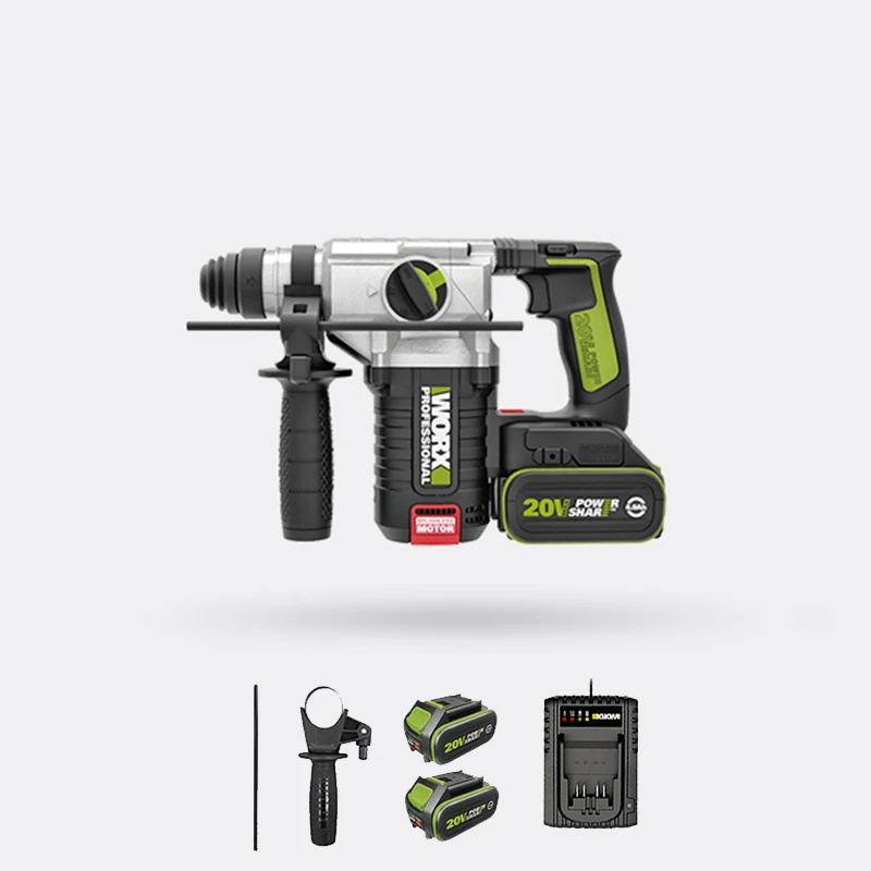 WORX 3 функции AC Электрический перфоратор industr молоток беспроводная ударная дрель с литиевой батареей электрическая дрель