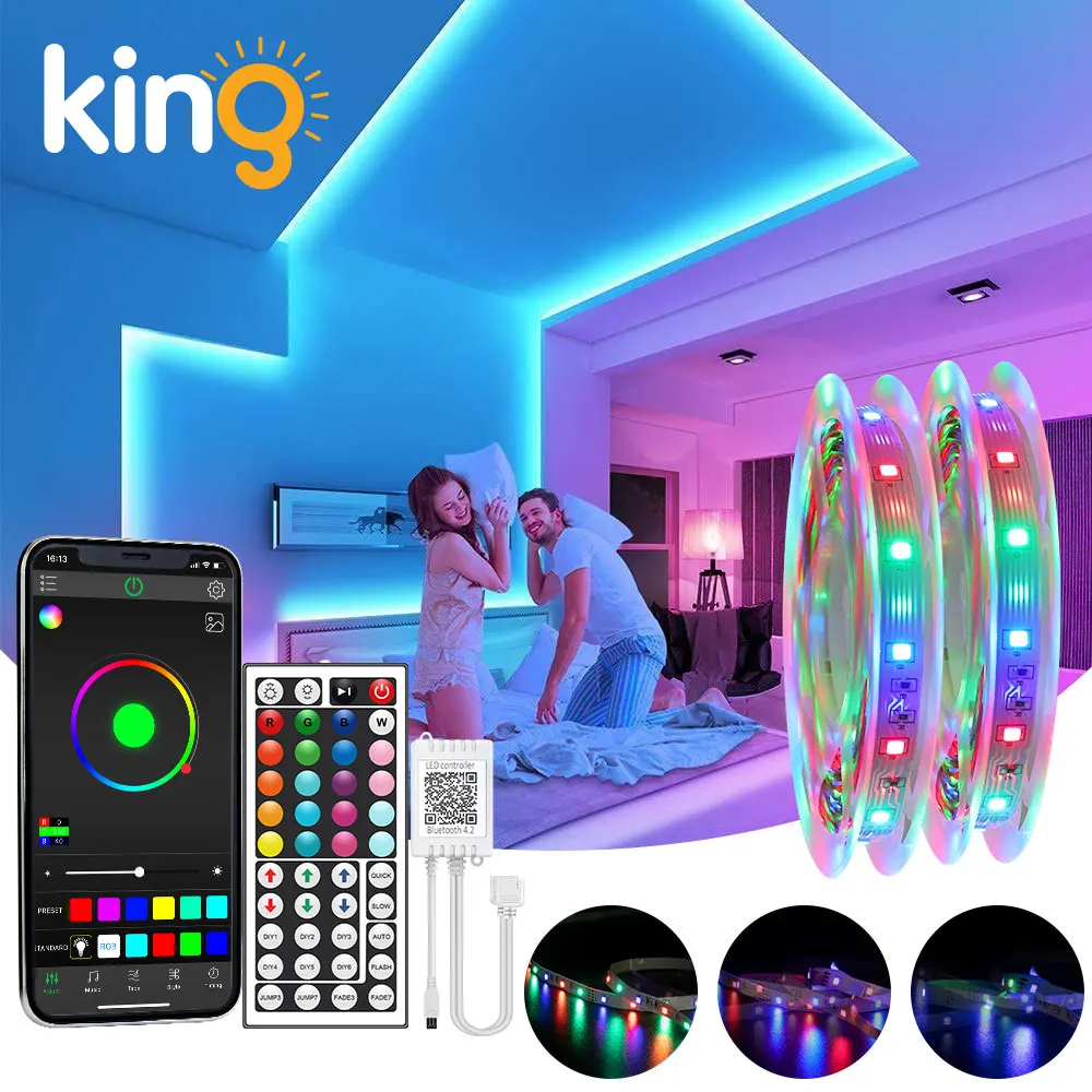 Lingled Strip Lights,bluetooth App Control Rgb Led Light Strip With 44