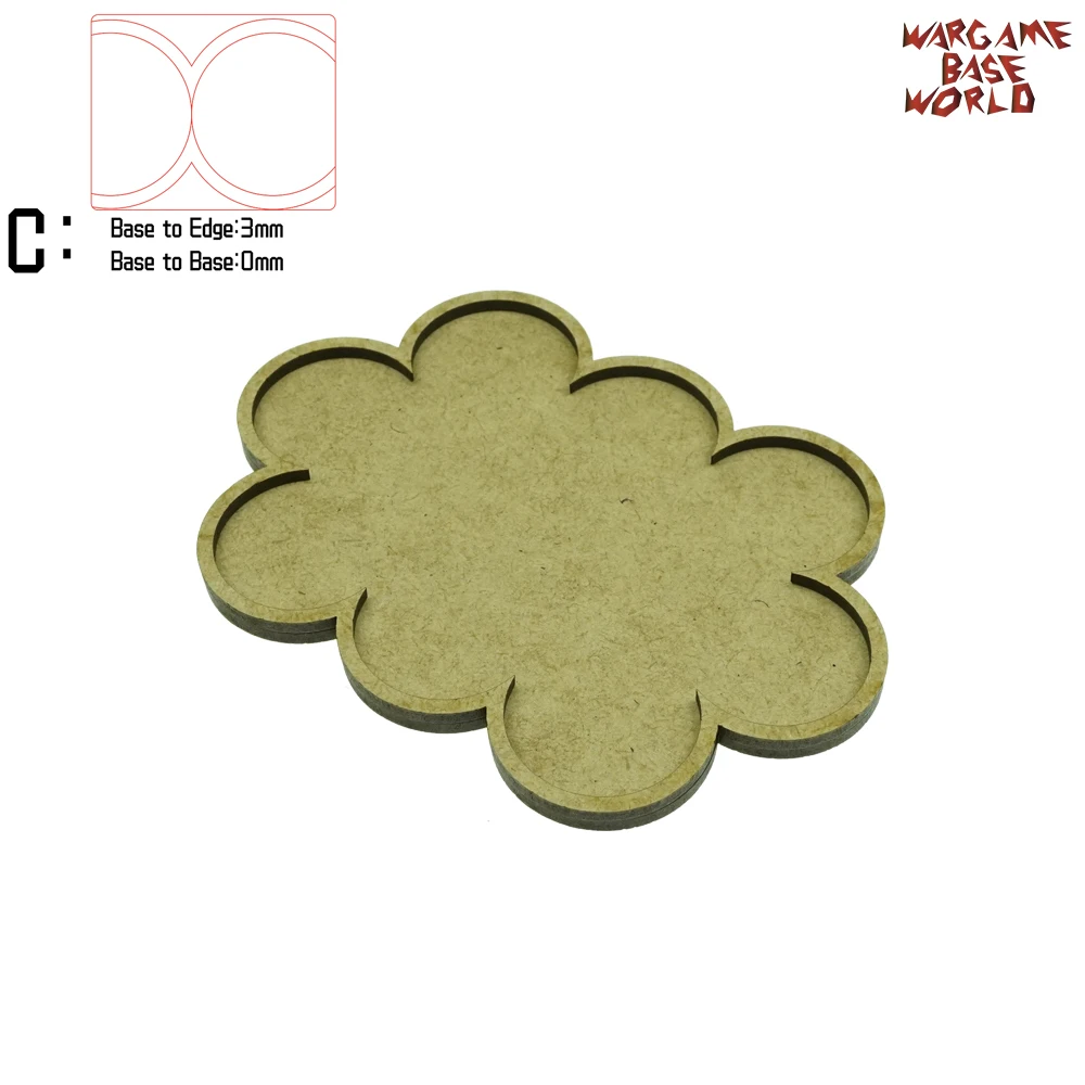 Wargame Base World-Movement Tray-10 цоколей 32 мм круглый-тройной формы MDF