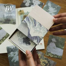 

JIANWU 200 Sheets Literature Art Memo Pad Creative Classic Painting Decoration Bookmark Diary Material Paper Kawaii Stationery