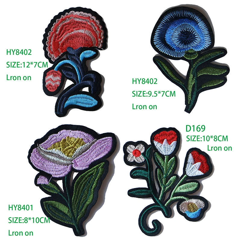 

1 PCS Pink Rose Narcissu Embroidered Iron on Patches for Clothing DIY Stripes Clothes Patchwork Sticker Custom Flowers Badges
